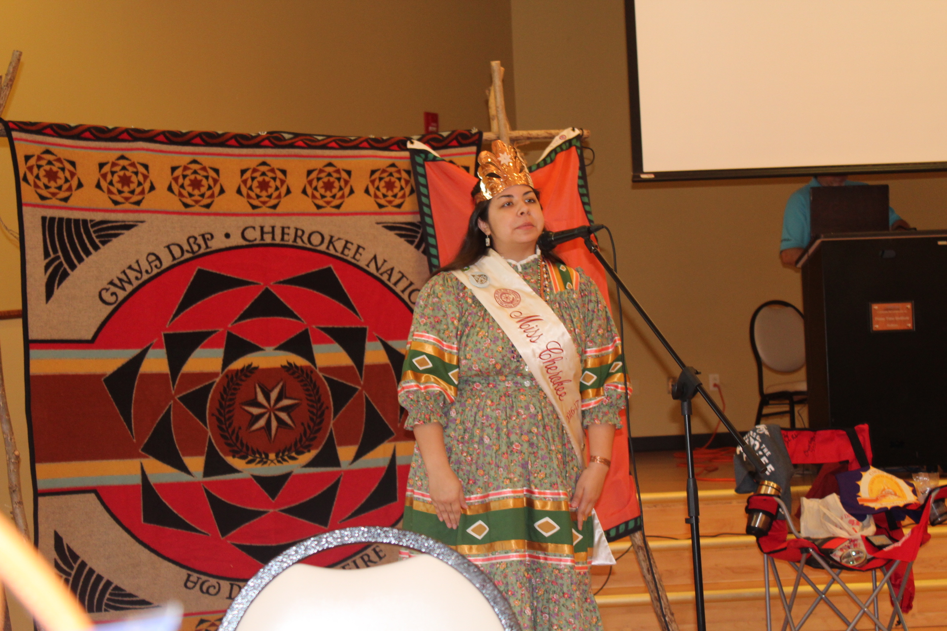 Miss Cherokee addresses the Cherokees of Central Florida